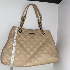 Kate Spade golden coast maryanne Beige quilted Shoulder Bag Chain Gold Strap